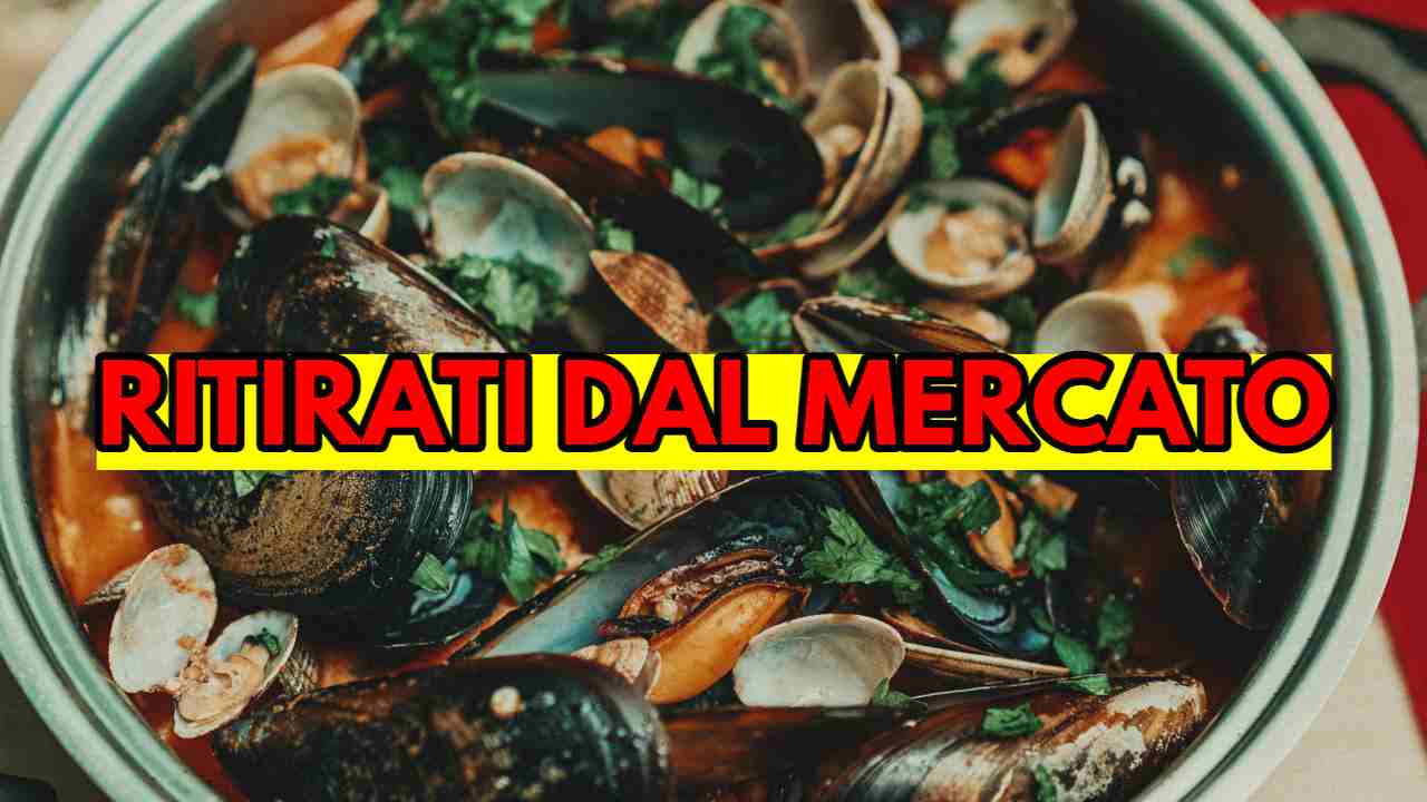 Frutti di mare ritirati dal mercato